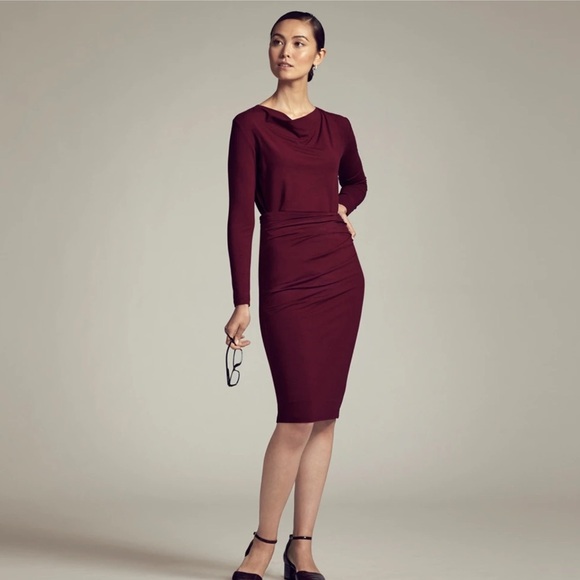 MM Lafleur Dresses & Skirts - MM Lafleur burgundy red cinched body on midi skirt